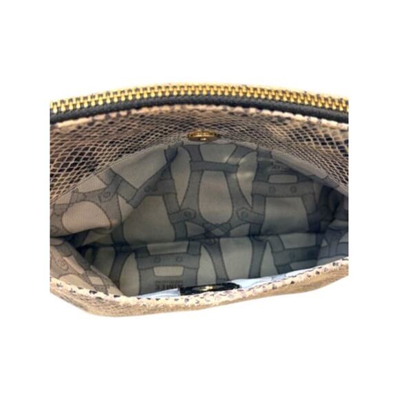 Aimee Kestenberg Leather Snakeskin Wristlet – Multi-Pocket Zip Clutch
